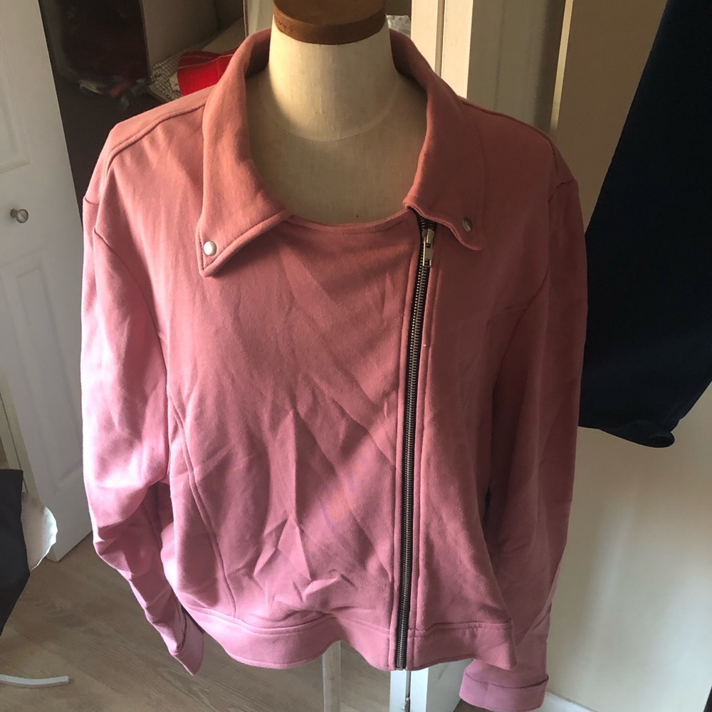 Dusty Pink Lula Roe Presley cotton Moto jacket NWT